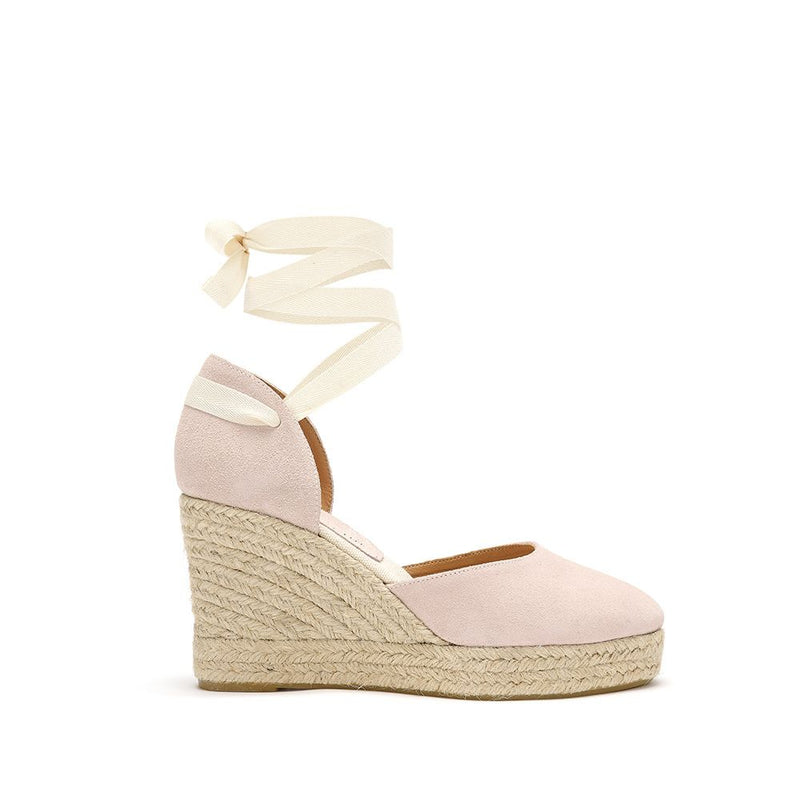 Sofia Espadrille Wedge - Blush Suede