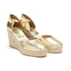 Sofia Espadrille Wedge - Metallic Leather