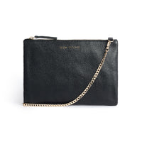 Cara 2.0 - Black Leather Clutch Bag