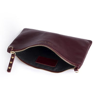 Cara 2.0 - Burgundy Leather Clutch Bag