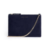 Cara 2.0 - Navy Suede Clutch Bag