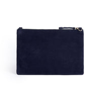 Cara 2.0 - Navy Suede Clutch Bag