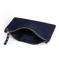 Cara 2.0 - Navy Suede Clutch Bag